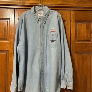 Dale Earnhardt Jr., Mr. Goodwrench denim oxford shirt, Size XXL, Preowned